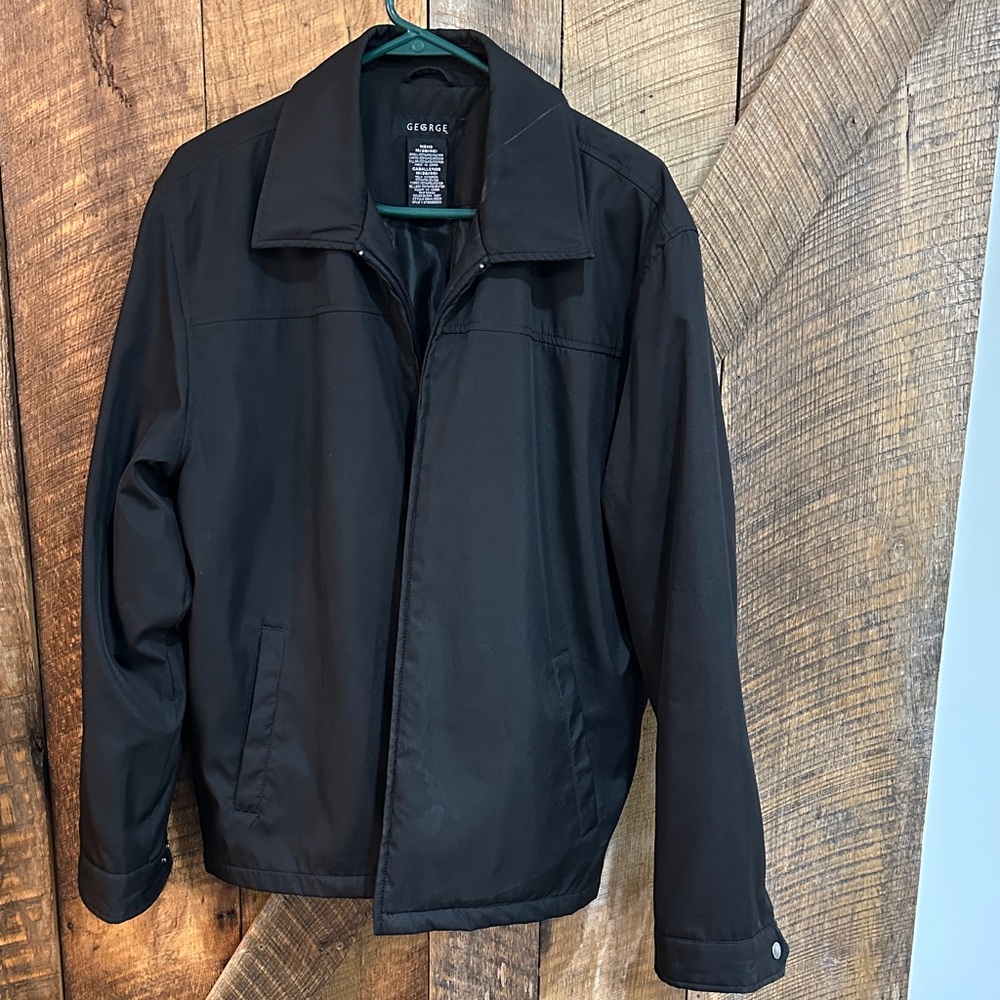 George men’s polyester black casual lightweight jacket size medium E16